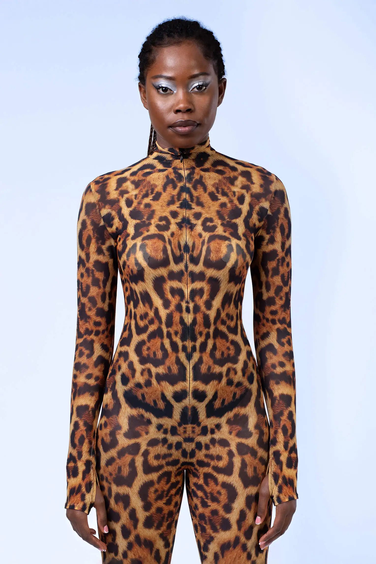 Leopard Print Festival Bodysuit Rave Outfit Comfortable Printed Bodysuit